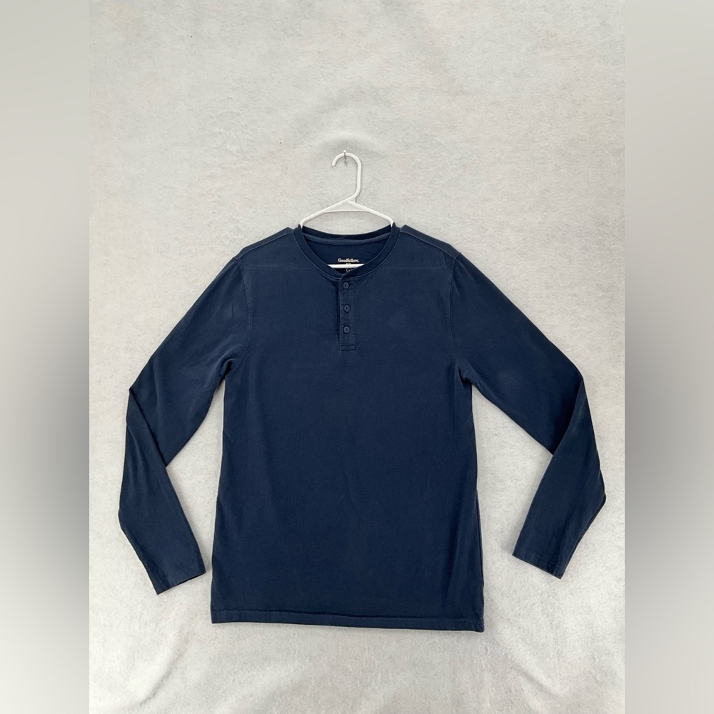Goodfellow & Co™ Navy Blue Small Cotton Midweight‎ Pullover, Crew Neck